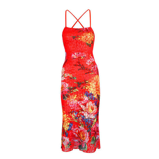 Damen Elegantes Spitzenkleid mit floralen Akzenten und verstellbaren Trägern R&B