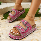Damen Sandalen mit verstellbaren Schnallen und Glitzer-Akzenten R&B
