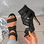 Damen Hochhackige Sandalen mit eleganten Riemen und modischem Design