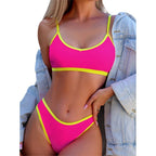 Damen Triangel-Bikini mit elastischem Bund und stylischem Kontrast R&B