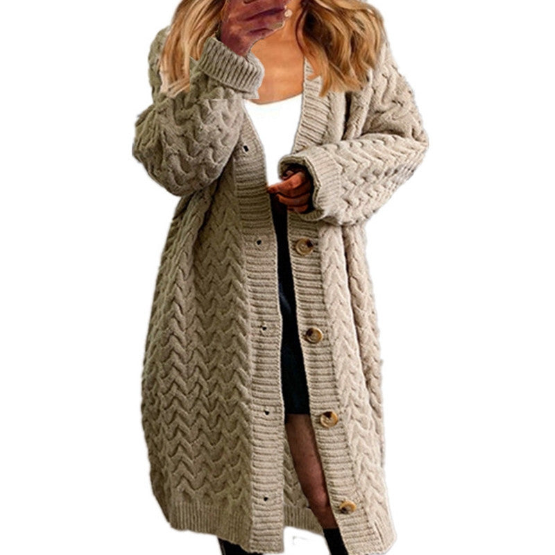 Damen Grobstrick-Cardigan mit eleganten Knopfdetails und strukturiertem Design R&B