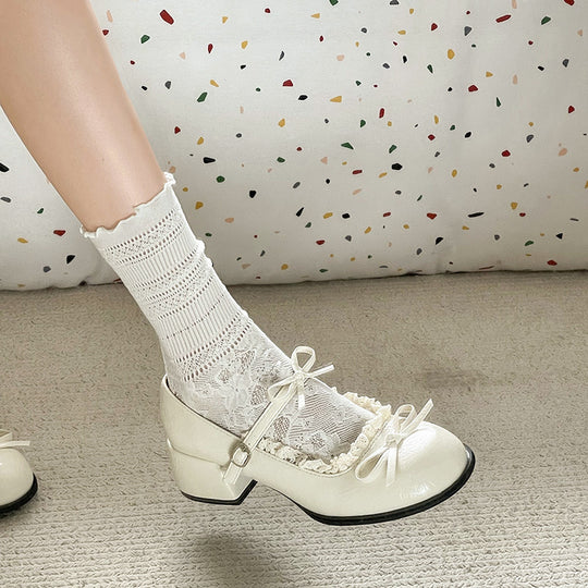 Damen Ballerinas mit romantischem Riemchen und dekorativen Spitzenakzenten R&B