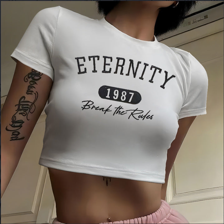Damen Crop-Top mit innovativem Spinnen-Netz-Design R&B