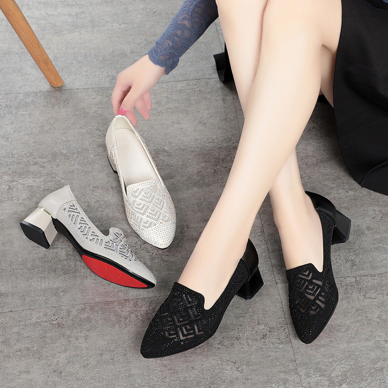 Damen Elegante Pumps mit modischem Strukturdesign und funkelnden Strassverzierungen R&B