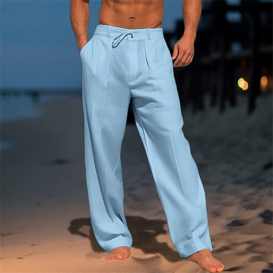 Herren elegante Freizeithose mit legerem Schnitt und verstellbarem Bund R&B