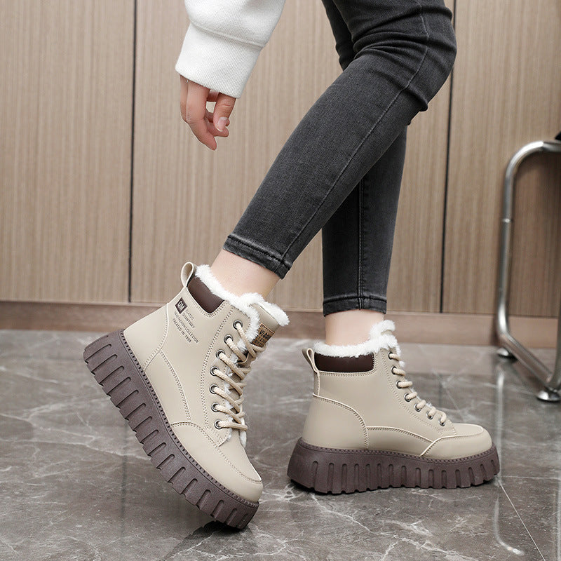 Damen modische Winterstiefel mit warmem Innenfutter und robuster Profilsohle R&B