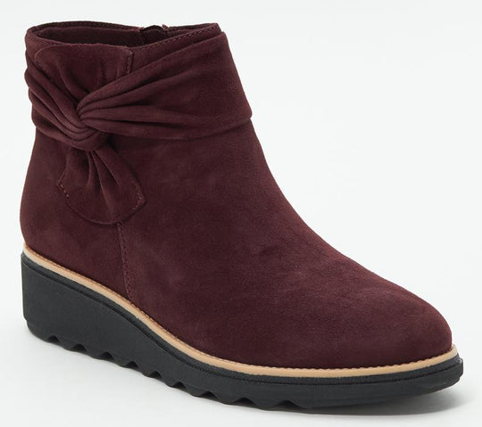 Damen Wedge-Stiefeletten mit geschmackvollem Falten-Design und rutschfester Sohle R&B