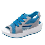 Damen sportlich gestaltete Sneaker-Sandalen mit offener Zehenpartie und atmungsaktiver Mesh-Oberfläche R&B