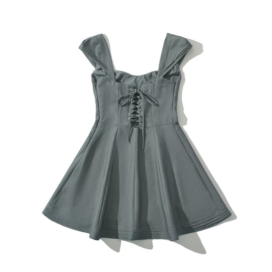 Damen Sommerkleid mit angeschnittenen Trägern und fließendem Rock R&B