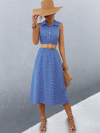 Damen Schickes Hemdblusenkleid mit tailliertem Gürtel und femininer Silhouette R&B