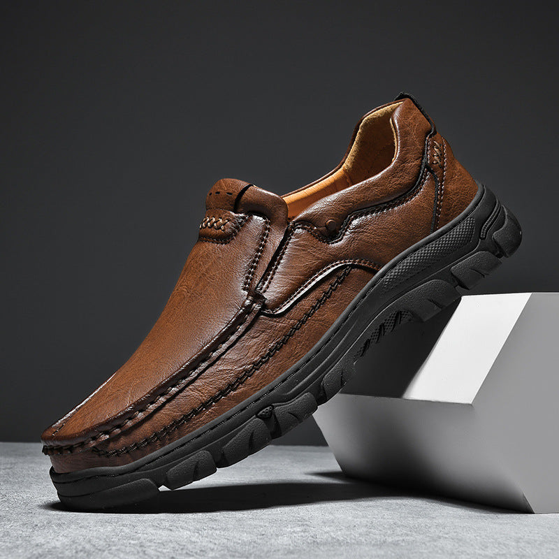 Herren Bequeme Leder Slipper mit rutschfester Sohle R&B