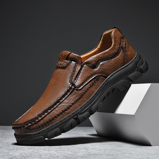 Herren Bequeme Leder Slipper mit rutschfester Sohle R&B