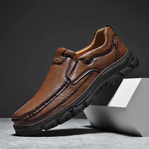 Herren Bequeme Leder Slipper mit rutschfester Sohle R&B