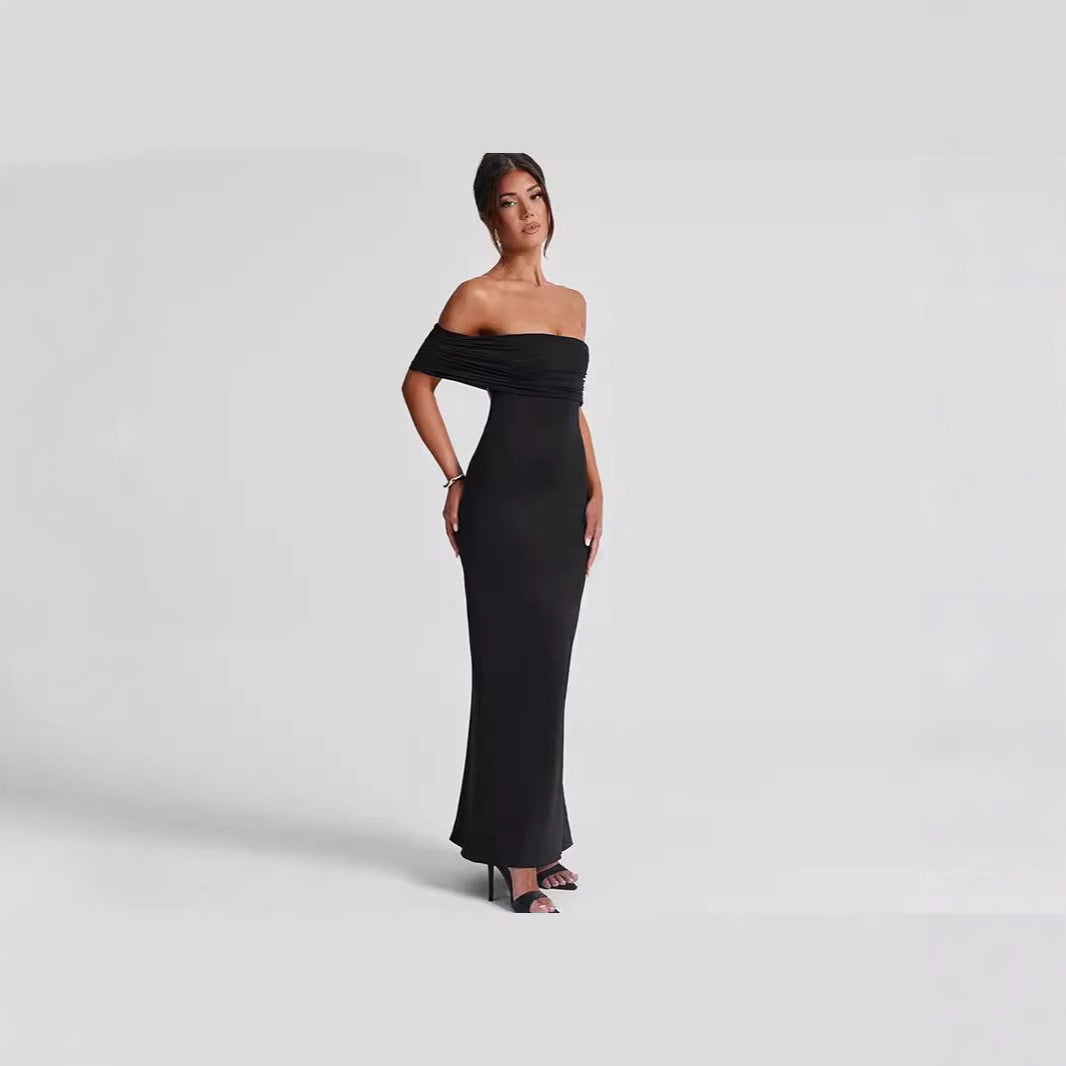 Damen Elegantes Abendkleid mit trägerlosem Design und gerafften Details