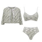 Damen Bikini-Set mit hochtailliertem Höschen und modischem Oberteil R&B