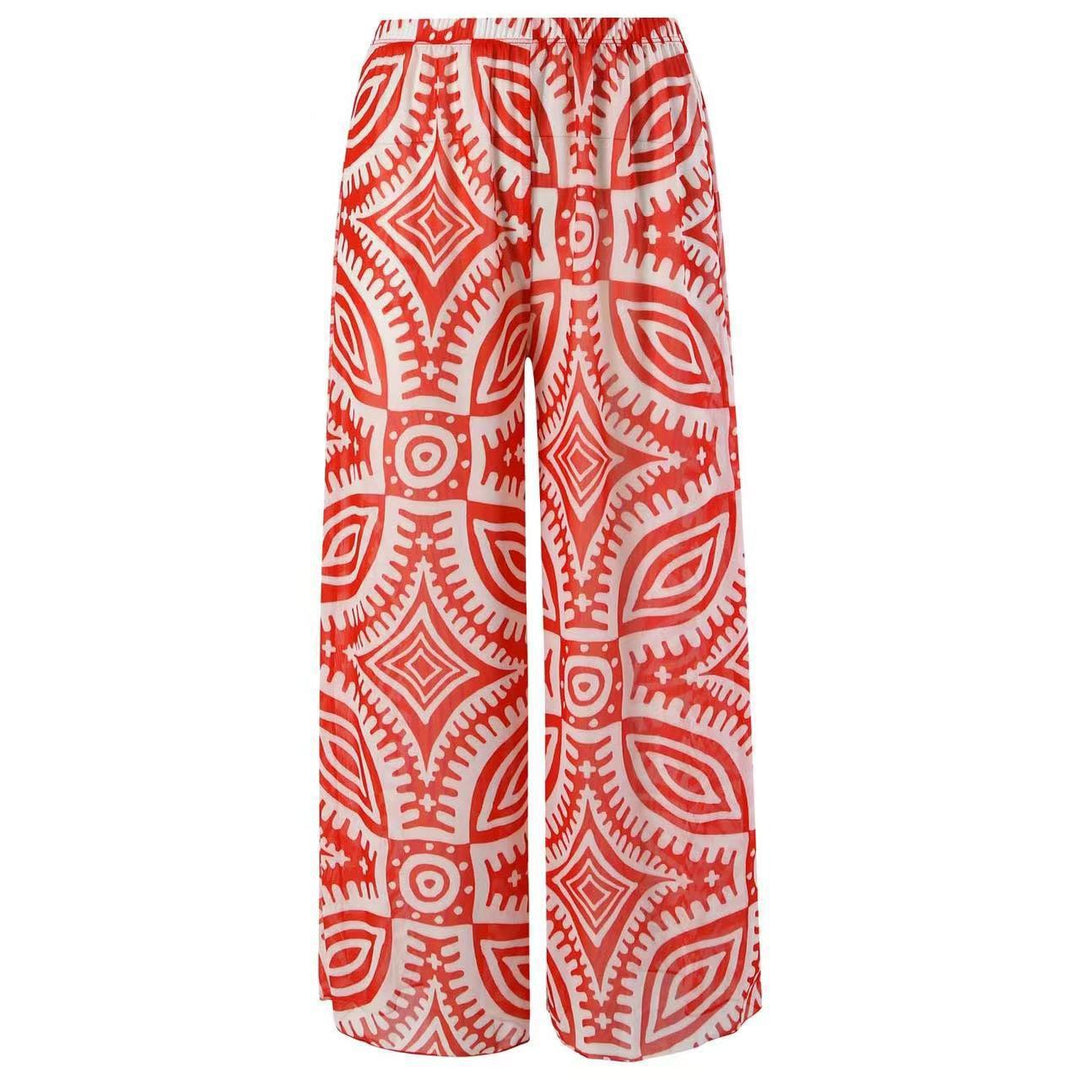 Damen Einteiler Badeanzug mit asymmetrischem Schnitt und eleganter Palazzo-Hose R&B