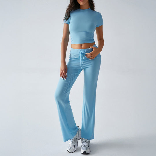 Damen Sportliches Lounge-Set mit elastischem Bund und figurbetontem Oberteil R&B