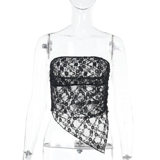 Damen Spitzen-Bustier mit asymmetrischem Saum R&B