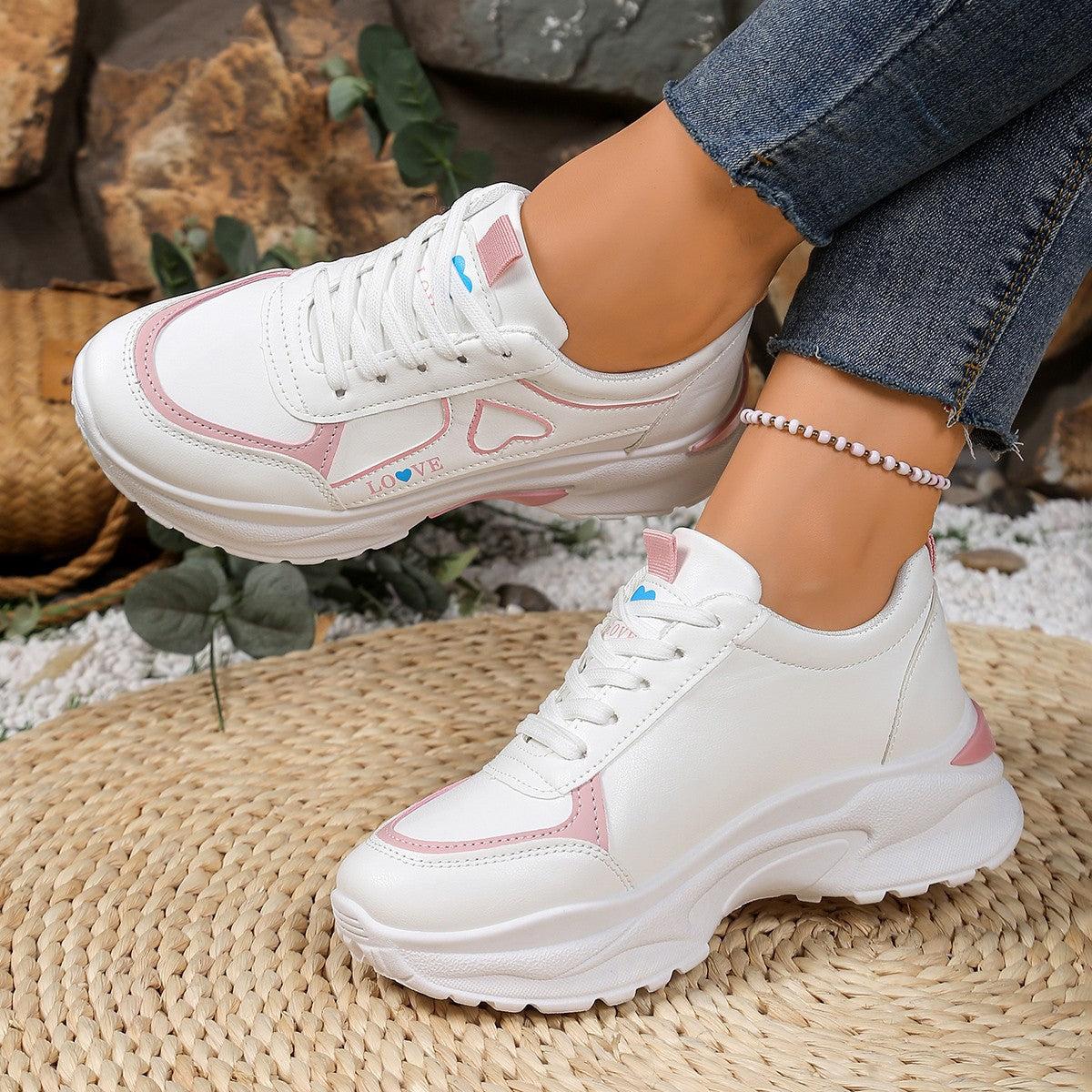 Damen Sportliche Sneakers mit verstärkter Dämpfung und modischem Design R&B