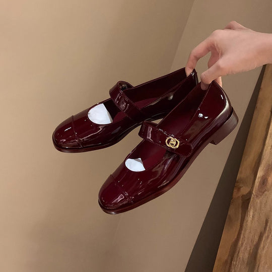 Damen Mary Jane Schuhe mit schicker Schnalle und glänzendem Finish R&B