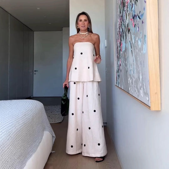 Damen weites Zweiteiler-Outfit mit elegantem Top Heidi-Mode