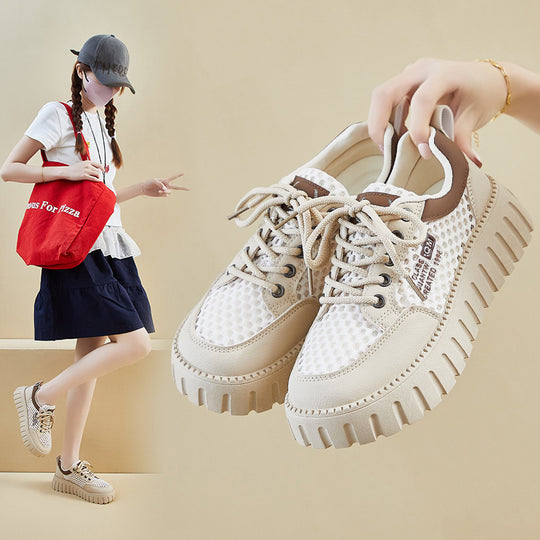 Damen Sportliche Sneakers mit atmungsaktiver Mesh-Oberfläche und rutschfester Gummisohle R&B