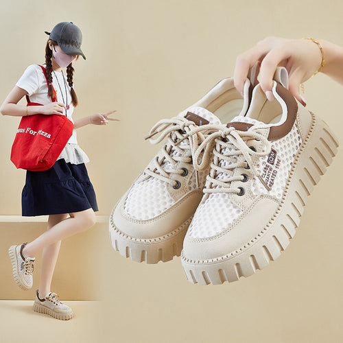 Damen Sportliche Sneakers mit atmungsaktiver Mesh-Oberfläche und rutschfester Gummisohle R&B
