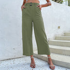 Damen Culotte-Hose mit hohem Bund und Gürtel
