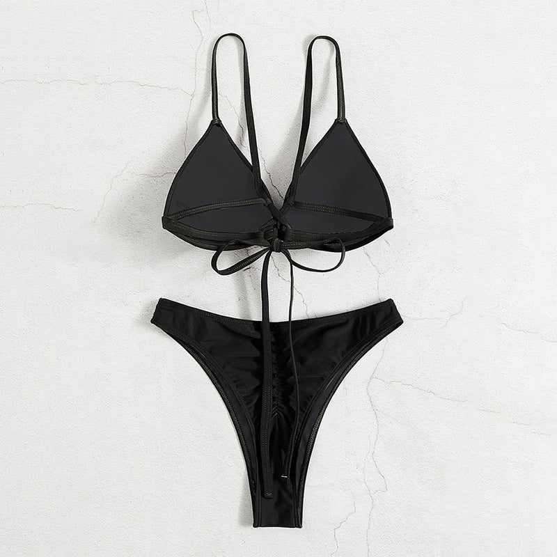 Damen Triangel-Bikinioberteil mit verstellbaren Trägern und trendigem Kreuzdesign