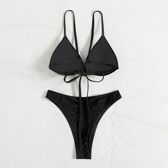 Damen Triangel-Bikinioberteil mit verstellbaren Trägern und trendigem Kreuzdesign R&B