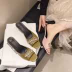 Damen Glamouröse Mules mit funkelnden Schleifen und elegantem Absatz R&B