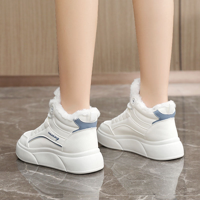 Damen hochflorige Sneakers mit kuscheligem Innenfutter R&B