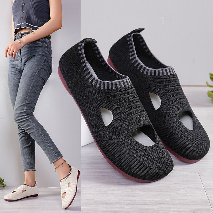 Damen atmungsaktive Laufchuhe mit flexiblem Strick-Obermaterial R&B