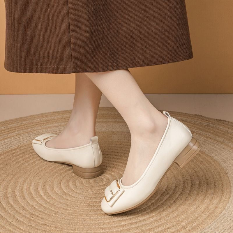 Damen elegante Ballerinas mit schickem Schnallen-Design R&B