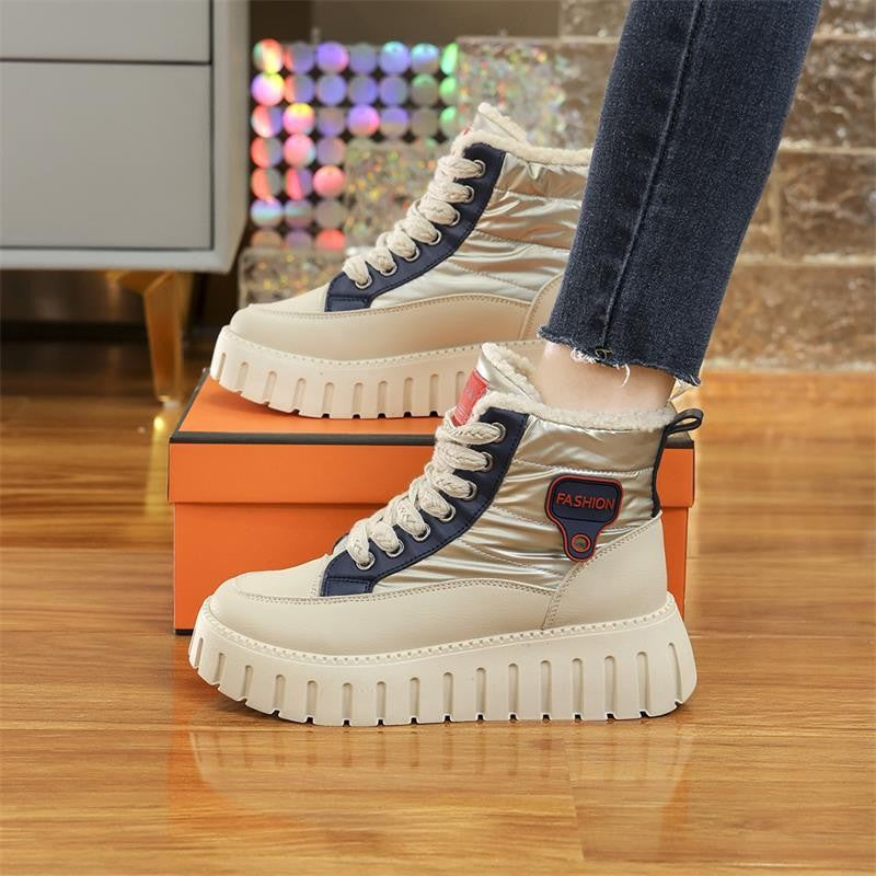 Damen High-Top Sneakers mit weichem Fleece-Futter und rutschfester Sohle R&B