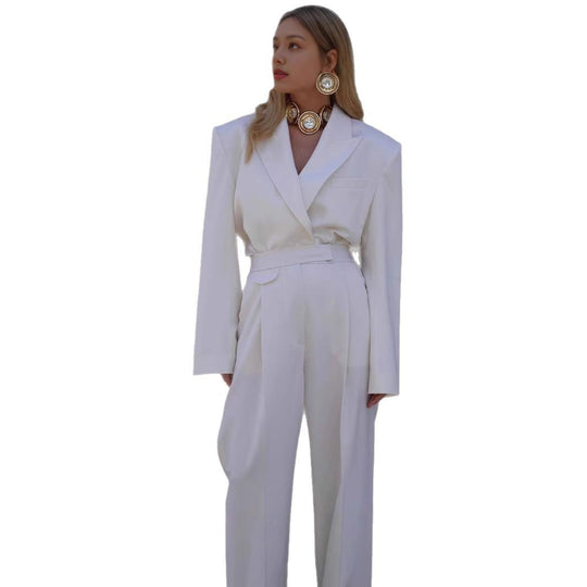 Damen Oversized Blazer mit tailliertem Gürtel R&B