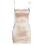 Damen elegantes Nachtkleid mit hochwertigen Spaghettiträgern und glattem Satinfinish R&B