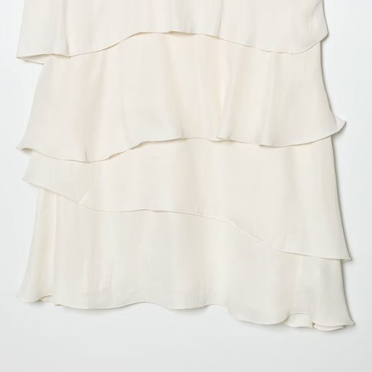 Damen Midi-Kleid mit schwingendem Volant und elegantem Bindegürtel R&B