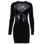 Damen Körperbetontes Kleid mit transparenten Einsätzen R&B