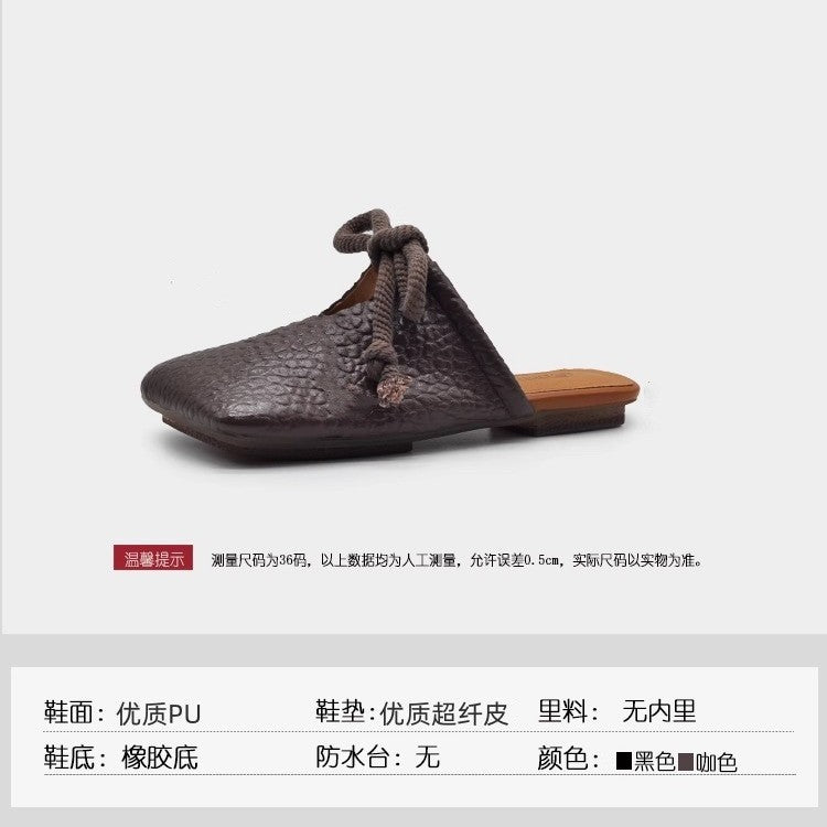 Damen modische Mules mit dekorativem Schnürdesign R&B