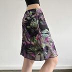 Damen Blumenmuster Midirock mit elastischem Bund und schwingendem Saum R&B