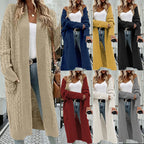 Damen Strickjacke mit grobem Zopfdesign und praktischen Taschen R&B