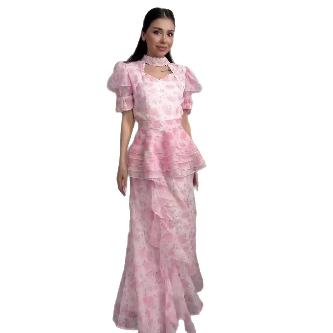 Damen Elegantes und verspieltes Blumenkleid R&B