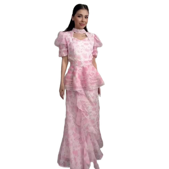 Damen Elegantes und verspieltes Blumenkleid R&B