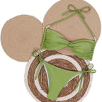 Damen Bandeau-Bikini mit eleganten Perlenschnüren R&B