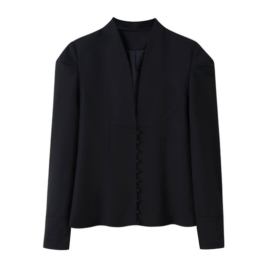 Damen Blazerjacke mit klassischem Kragen und eleganten Knopfdetails R&B