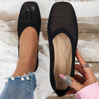 Damen Atmungsaktive Ballerinas mit R&Brnem Lochdesign R&B