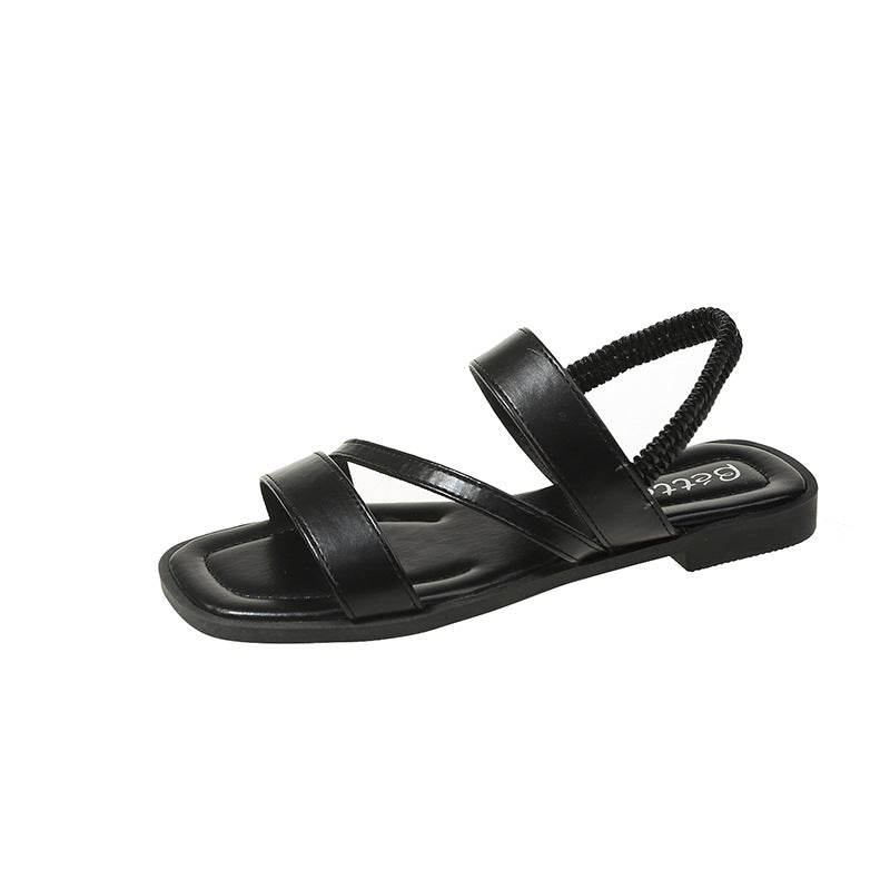 Damen Metallic Riemchen-Sandalen mit elastischem Rückenteil R&B