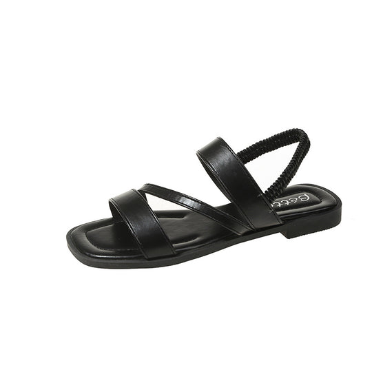 Damen Metallic Riemchen-Sandalen mit elastischem Rückenteil R&B