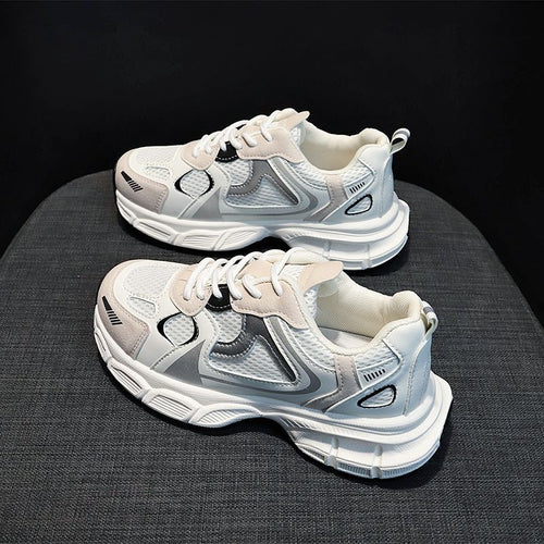 Damen moderne Sport Sneakers mit atmungsaktiver Oberflächenstruktur und stoßdämpfender Sohle R&B